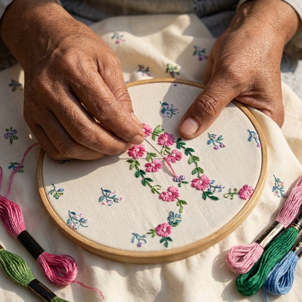 Stitching in progress