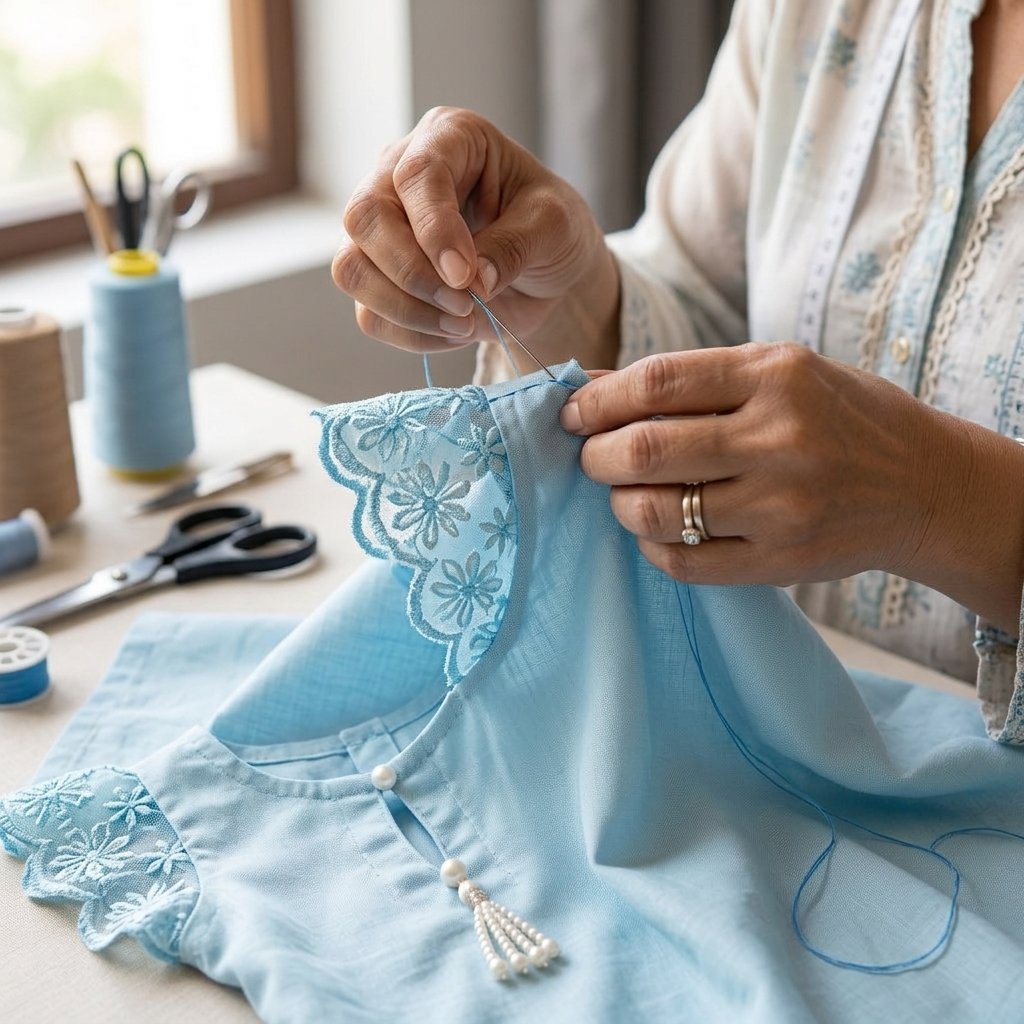 Stitching in progress