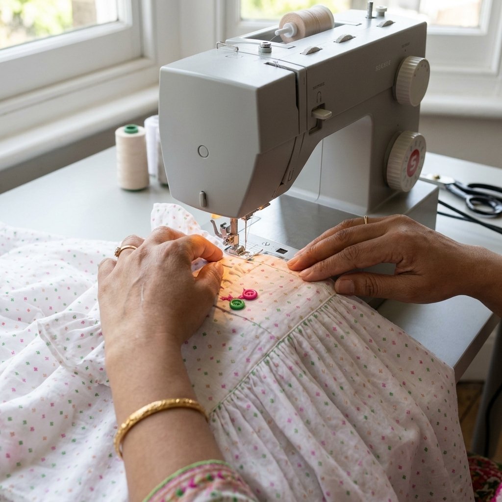 Stitching in progress